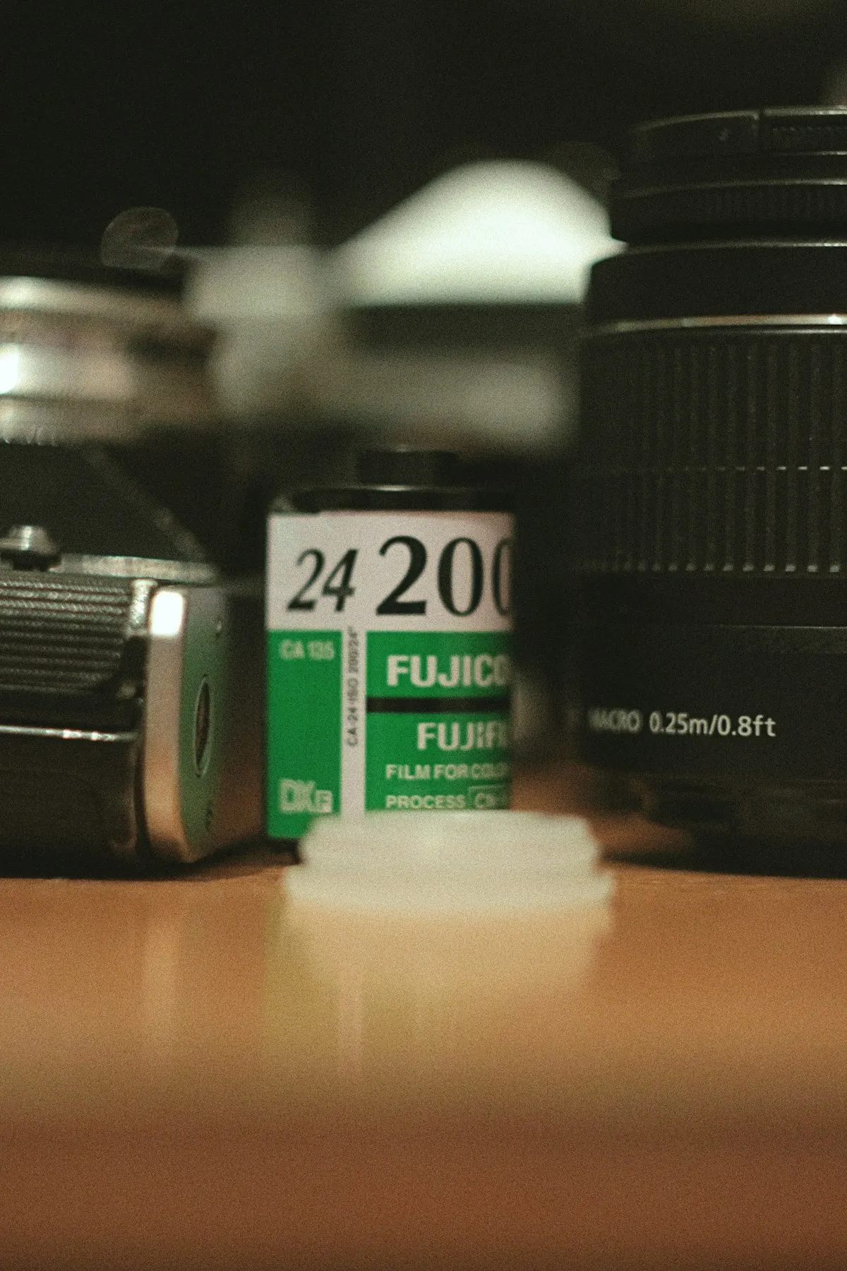 Assorted 35mm film rolls in different speeds and brands
